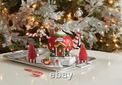 North Pole Village Peppermint Tea Shop Lit Building, 5.32 Inch, Multicolor