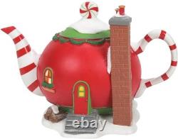 North Pole Village Peppermint Tea Shop Lit Building Handcrafted Holiday Charm