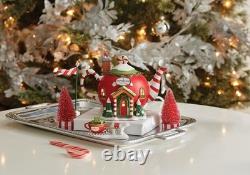 North Pole Village Peppermint Tea Shop Lit Building Handcrafted Holiday Charm