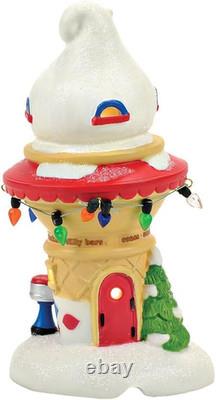 North Pole Village Santa'S Dairy Queen Ice Cream Cone Lit Building, 5.2 Inch, Mu