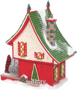 North Pole Village Sisal Tree Factory Lit Building, 7.76 Inch, Multicolor