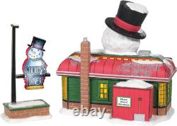 North Pole Village Snowy'S Diner Lit Building and Accessory Set, 6.5 Inch, Multi