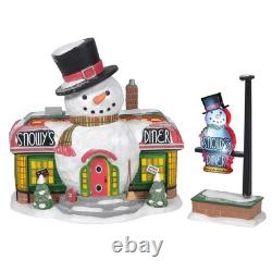 North Pole Village Snowy's Diner Lit Building and Accessory Set, 6.5 Inch, Mu