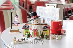North Pole Village Snowy's Diner Lit Building and Accessory Set, 6.5 Inch, Mu