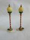 Pair Of Htf Enesco North Pole Village 5 1/4'lamp Posts' 869643 W / Tags