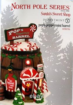 Pop's Peppermint Barrel Dept 56 North Pole Series 4030716 Extremely Rare