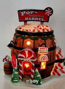 Pop's Peppermint Barrel Dept 56 North Pole Series 4030716 Extremely Rare