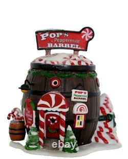 Pop's Peppermint Barrel Dept 56 North Pole Series 4030716 Extremely Rare