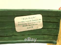 RARE 1994 ENESCO The North Pole Village PARK BENCH #861928 With Box FIGURINE