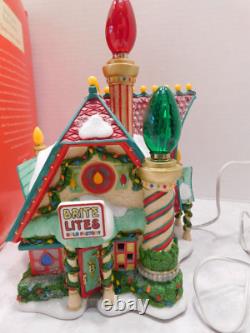 RARE DEPT 56 North Pole Series BRITE LITES BULB FACTORY Christmas Village House