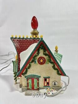 RARE DEPT 56 North Pole Series BRITE LITES BULB FACTORY Christmas Village House