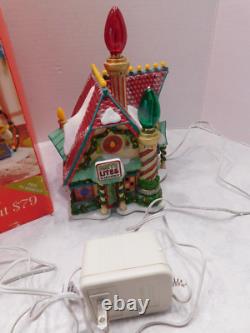 RARE DEPT 56 North Pole Series BRITE LITES BULB FACTORY Christmas Village House