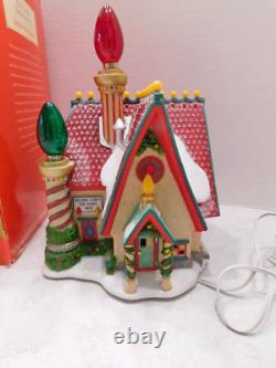 RARE DEPT 56 North Pole Series BRITE LITES BULB FACTORY Christmas Village House