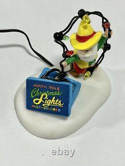 RARE DEPT 56 North Pole Series BRITE LITES BULB FACTORY Christmas Village House