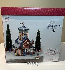 RARE Department 56 Santa's Sleigh Launch North Pole Series Christmas Village NIB