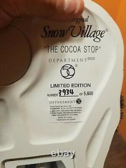 RARE Dept 56 55096 The Cocoa Stop Hot Chocolate Stand Campfire Christmas Village