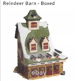 RARE RETIRED Dept 56 5601-4Reindeer Barn North Pole Series NEW