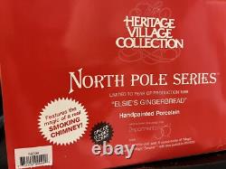 RARE RETIRED Dept 56 North Pole Series Elsie's Gingerbread 56398 Real Smoke