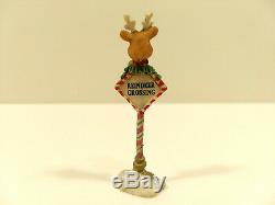 Rare 1994 Enesco The North Pole Village Reindeer Crossing Sign No Box #869740