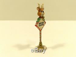 Rare 1994 Enesco The North Pole Village Reindeer Crossing Sign No Box #869740