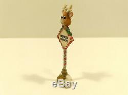 Rare 1994 Enesco The North Pole Village Reindeer Crossing Sign No Box #869740