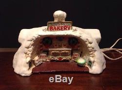 Rare Enesco The North Pole Village Musical Santa's Bakery #316741 With Box