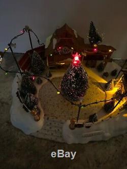 Rare Lemax North Pole Christmas Tree Lot Lighted Sounds Christmas Train Village