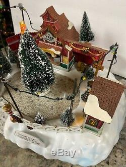 Rare Lemax North Pole Christmas Tree Lot Lighted Sounds Christmas Train Village