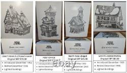 Rare Retired Dept 56 North Pole Series, 34 Bldgs & 44+ Figurines/Extras 1990-98