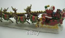 Rare Thomas Kinkade Hawthorne North Pole Village Collection Santa's Sleigh 6 Pc