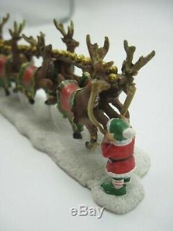 Rare Thomas Kinkade Hawthorne North Pole Village Collection Santa's Sleigh 6 Pc