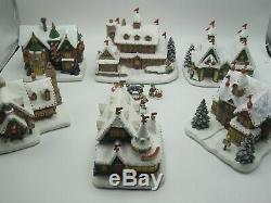 Rare Thomas Kinkade Hawthorne North Pole Village Lot of 6 Buildings + Figures