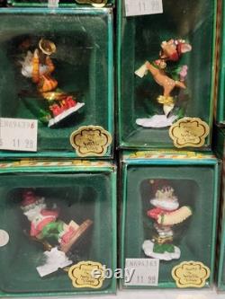 SET OF 13- Enesco The North Pole Village Pewter Figurines 1989 SANDI ZIMNICKI