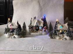 Set Of 3 Beautiful North Pole Christmas Village Houses