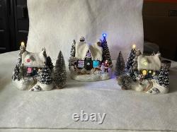 Set Of 3 Beautiful North Pole Christmas Village Houses
