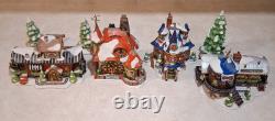 Set of 4 Dept 56, North Pole 15 Yrs Christmas Houses, Boxes, New Lights & Trees