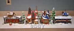 Set of 4 Dept 56, North Pole 15 Yrs Christmas Houses, Boxes, New Lights & Trees