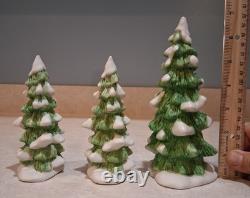 Set of 4 Dept 56, North Pole 15 Yrs Christmas Houses, Boxes, New Lights & Trees