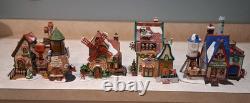 Set of 4 Dept 56 North Pole Christmas Houses with Boxes, 3 Trees & New Lights