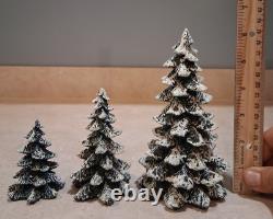 Set of 4 Dept 56 North Pole Christmas Houses with Boxes, 3 Trees & New Lights