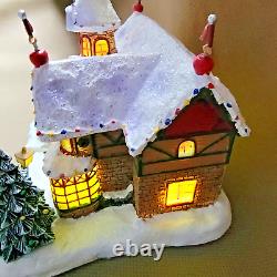 Thomas Kinkade Lighted Santa's House North Pole Hawthorne Village Collection NEW