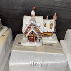 Thomas Kinkade North Pole Village Collection Lot Of 7 Working Santa