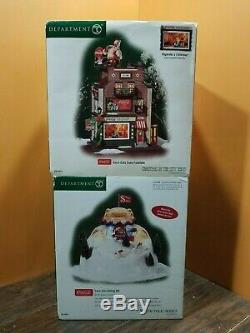 VIDEO! Dept 56 Coca Cola Soda Fountain Malt Shop Sliding Hill Christmas Village