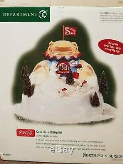 VIDEO! Dept 56 Coca Cola Soda Fountain Malt Shop Sliding Hill Christmas Village