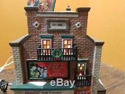 VIDEO! Dept 56 Coca Cola Soda Fountain Malt Shop Sliding Hill Christmas Village