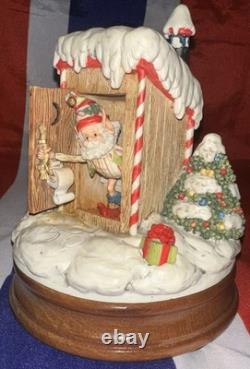 VTG Enesco North Pole Village Simon Outhouse Musical w Box Sandi Zimnicki 876879