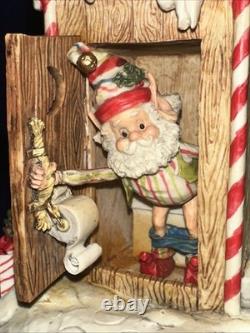 VTG Enesco North Pole Village Simon Outhouse Musical w Box Sandi Zimnicki 876879