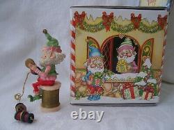 Vintage 1994 Enesco The North Pole Village Elf Figurine TWIDDLES with Box 869651