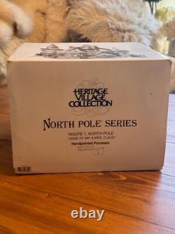 Vintage Dept 56 North Pole 1996 Route 1 North Pole Home of Mr & Mrs Claus in Box