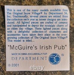 Vintage Dept 56 The Original Snow Village McGuire's Irish Pub, In Box